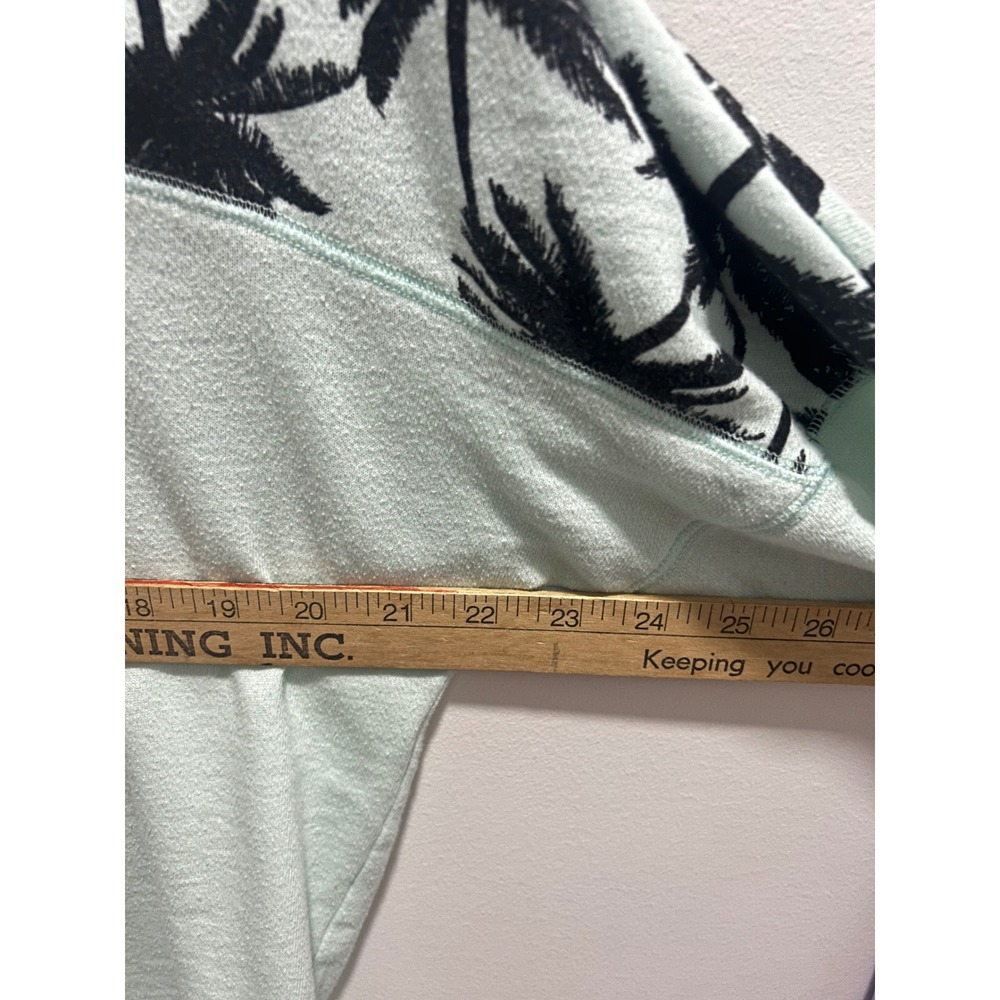 Victoria's Secret PINK Mint Green Palm Tree Sweatshirt XS Crewneck Tropical - Picture 5 of 10